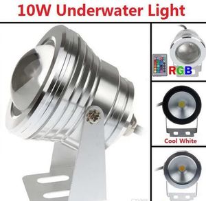 LED undervattensljus 10W 12V RGB -lampor under - Navy 16 Färg 1000lm IP68 Vattentät fontänbelysningslampa Pool LL LL