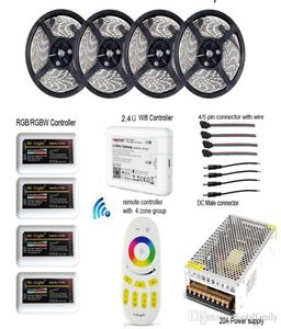 20M 5050 RGBW RGBWW RGB MI LIGHT WIFI LED STRIP Waterproof Dimmable 12V 24V4PCSコントローラーRF Plug8384857付きリモート電源