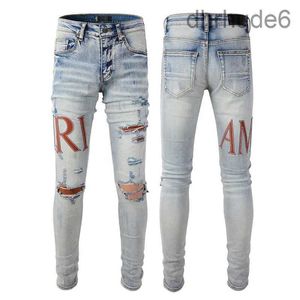 2023ss Designer Mens Jeans Hip-hop Fashion Zipper Hole Wash Jean Pants Retro Torn Fold Stitching Men Design Motorcycle Riding Cool Slim Pant Purple for Women. IT7B