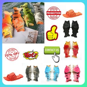 Designer Fish Shrimp Roliga tofflor Män Kvinna Anti Slip Wear Light Weight Breattable Low Cut Super Soft Sules Sandaler Flat Outdoors Beach Slipper