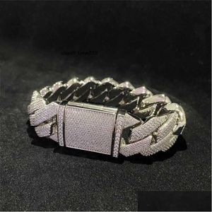 Anhänger Halsketten Vier Reihen Schwere Miami Armband D Farbe Vvs Moissanit Link Kette Solide Sier Hip Hop Männer Schmuck Drop Lieferung Jewelr Dhirb