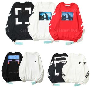 Tasarımcı Erkekler İçin Hoodies Offes Mens Hoodie Beyaz Sweatshirt Baskı Uzun Kollu Yuvarlak Boyun Gevşek Sokak Giyim Çift Hip Hop Gençlik Büyük Boyut Bahar Sonbahar