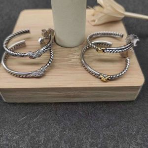 David yurma jóiasPulseiras Populares Cruz Ouro x Cor Botão Brincos de Rosca com Diamante Incrustado Versátil para Meninas