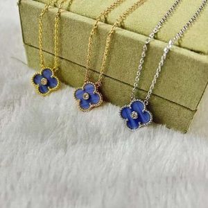 Love Clover Designer Charm Подвесной ожерелья для женщин светло -фиолетовый каменный алмаз гот -сестра сестра кит мойассанит -цепь колье колье кольея ювелирные украшения130