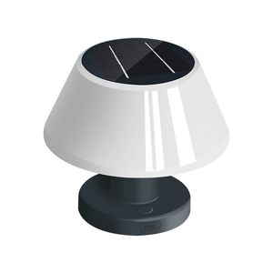 LED-Solar-Tischlampe mit Solarpanel, wiederaufladbar über USB, Innen-Schreibtisch-Bar-Dekor, 4 Helligkeiten, dimmbare Solar-Schreibtischlampe für den Außenbereich