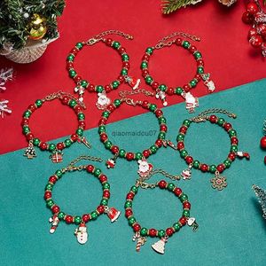 Łańcuchowa moda Bransoletka świąteczna dla kobiet Święty Snowman Snowflake Wiselant Metal Metal Bangles Xmas New Year Biżuter