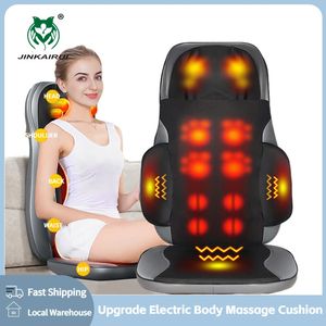 Elektrisk full kroppsmassage kudde stol pad sittplats värme shiatsu djup knådning vibration tillbaka massager hemmakontor Användning avkoppling 240119