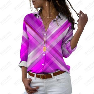 Bluzki damskie 2024 Koszulka z długimi rękawami moda drukowania 3D swobodny luźne i wygodne