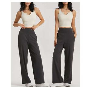 Lu Lu Lign Vita alta Align Pantaloni a gamba larga Pantaloni da trekking da corsa regolari Leggings da yoga Lemon s gings