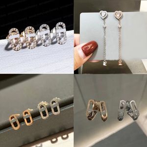 Designer de alta qualidade orelha studs brincos série messikas único diamante deslizante assimétrico para mulheres festival jóias presente