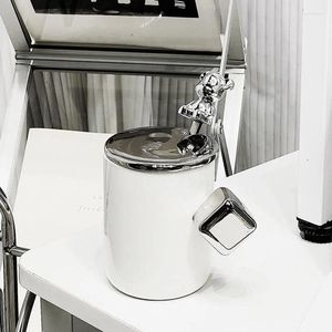 Tassen, leichte Luxus-Kaffeetasse, Keramikmaterial, Weihnachtsgeschenk, quadratischer Griff, Bubble-Teetasse, mehrere Szenen, geeignet für hitzebeständig