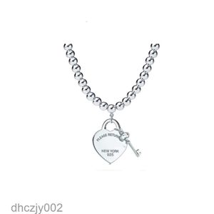 Designer Classic S925 Sterling Silver Heart Key Gold Plated Diamond Necklace Popular Love Pendant Collar Chain 3PF0 L7D3