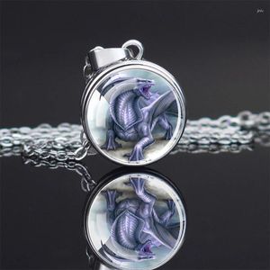 Pendant Necklaces Necklace Dragon Pattern Glass Ball Chinese Traditional Spirit Beast Wearing Jewelry Mysterious Gifts