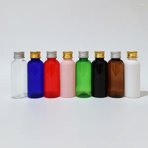 Storage Bottles 50pcs 50ml Transparent White Blue PET Bottle Cosmetic Lotion 50cc Empty Plastic Travel Skincare Packaging