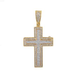 Nuovi arrivi Ultimo design vvs moissanite diamond doppia croce cristiana hip hop ciondolo per uomini donne
