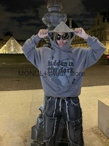 Męskie bluzy bluzy Y2K Harajuku Nowy goth 3D Foaming Wzór z kapturem pullover men street hip hop popularny bluza punkowa pary rock ponadwymiarowe topsh24125