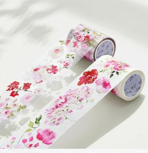 Gift Wrap Canada WT Flower Pink Ballet Wide Washi / PET Tape Journals Scrapbooking Decoration Adhesive Stickers Aesthetic 6cmx5m