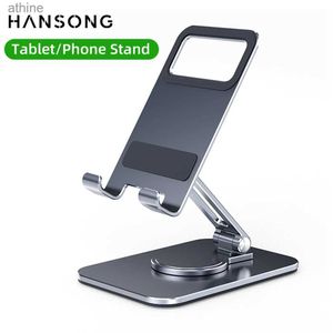 Tablet PC Stands Tablet PC Stands 360 Rotatable Tablet Stand Aluminum Adjustable Foldable Holders For iPad Phone Tablet Bracket YQ240125