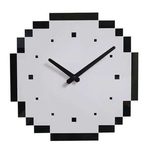 Настенные часы, современные минималистичные художественные часы для спальни, простые настенные часы для гостиной, скандинавская мода, бытовая пиксельная личность, творчество