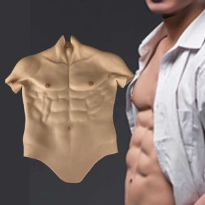 コスチュームアクセサリー4900g偽の胸の女性から男の偽の腹筋クロスドレッサーのための現実的なシリコンマッスル女性コスプレ衣装のための腹