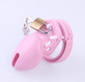 Dispositivo in silicone rosa, gabbie per cazzi CB6000, blocco verginità da uomo 5 dimensioni includono anello per pene, lucchetto / cintura, giocattoli sessuali Y18928041769351