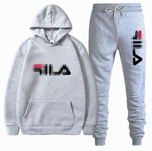 Mode herr/kvinnors höstvinterhuvtrakten+svettbyxor 2-stycken set av hög kvalitet jogging sportkläder casual tryck streetwear kläder