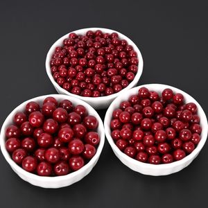 8mm Beads for Bracelets Necklace Earring Jewelry Making Supplies Round Burgundy Crystal Loose Glass Beads Kit for Adults Kids DIY Crafts Wholesale