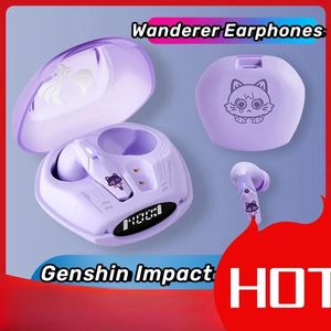 Fones de ouvido Genshin Impact Wanderer Meow TWS Balladeer Fones de ouvido sem fio Bluetooth com tom de ponta Baixa latência Redução de ruído HiFi