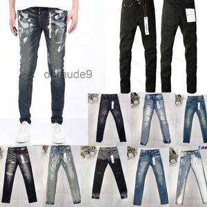 Purple Jeans Mens Designer Distressed Black Ripped Biker Slim Fit Motorcykelcyklister Pants For Men Fashion Men's Design Streetwear Size 29-40. 25ye