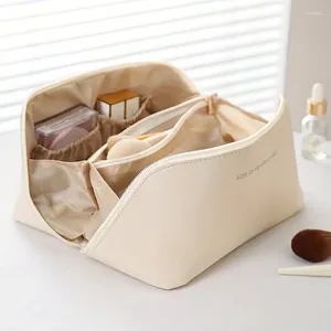 Sacos cosméticos Bolsa de viagem à prova d'água com compartimentos e alças de grande capacidade para mulheres organizador multifuncional