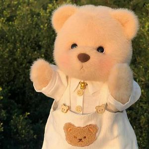 30cm handmade original teddy bear stuffed plush doll with clothes Lena Bear Kawai plush birthday gift 240124