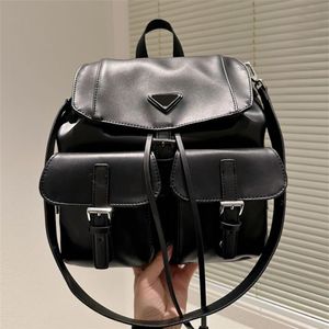 Designer Backpack Mens Backpack Women Leather Shoulder Bags Unisex Classic Bookbag Triangle Sign Black Back Pack capacity Schoolba247B