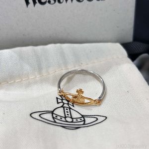 Projektant Viviane Viviene Westwoods Biżuteria planeta Western Cesarzowa Dowager Wysoka wersja Punk Ring Pierścień unisex para ring0120