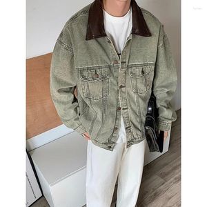 Giubbotti da uomo 2024 giacca di jeans coreana da uomo oversize moda retrò tasca streetwear hip-hop bomber allentato uomo vintage