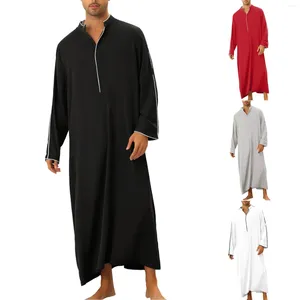 Men's T Shirts Mens Arabia Casual Long Sleeve Pocket Loose Robe Shirt Muslim Print Men Clothes Big And Tall 60s