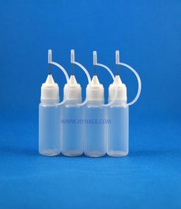 100 st 10 ml högkvalitativ LDPE -plastdroppflaska med metallnålspets för ECIG -ångpressbar flaskor Laboratorial7003021