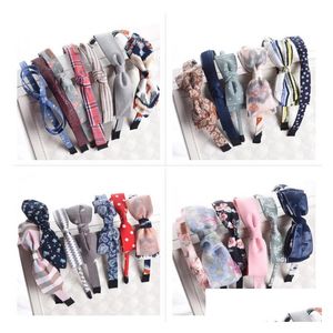 Headbands Cute Girls Fabric Japanese Floral Bow Hair Band Headband Fields And Gardens Hairbands Random Drop Delivery Jewelry Hairjewe Dhpdh