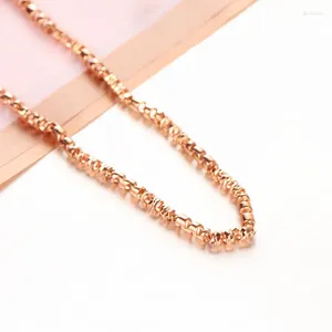 Pendant Necklaces Pure Russian 585 Purple Gold Plated 14K Rose Luxury Fashion Thick Shining Necklace Couple Jewelry Women's Edition