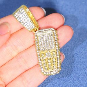 Anhänger-Halsketten, stilvoller Hip-Hop-Persönlichkeits-Handy-Anhänger voller Strass mit 4 mm breiter Seilkette für tägliche Partys für Männer und Frauen