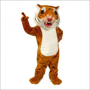 Performance Big Cat Tiger Mascot Costume Simulation Cartoon Character Outfits Suit Adults Size Outfit Unisex Birthday Christmas Carnival Fancy Dress