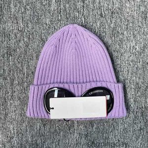 CP Två linsglasögonglasögon Beanies Män stickade hattar Skull Caps Outdoor Women Uniesex Winter Beanie Grey Bonnet Gorros Company 2024 Winter 01B391