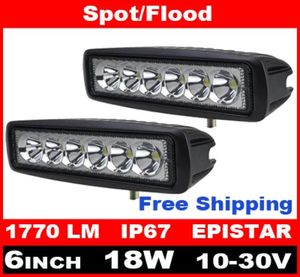 2 pezzi 6 pollici 18W LED luce da lavoro per indicatori moto guida fuoristrada barca auto trattore camion 4x4 SUV ATV Spot Flood 12V6155434