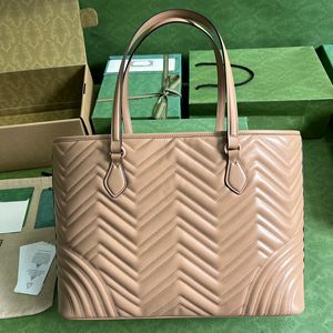Bolsa de designer de alta qualidade, sacola grande, 38.5cm, couro genuíno, bolsa de ombro, bolsa de compras feminina com caixa