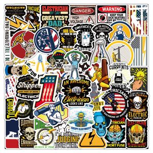 50PCS New Electrician Series Graffiti Sticker Cartoon Stickers Waterproof Luggage Computer Notebook Helmet Skateboard Cup Decals 2 Groups