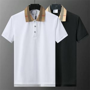 2024 Nowy Summer Business Business Men's Polo Shirt krótko rękawoeved T-shirt Classic wiodące zwykłe lapy kobiety