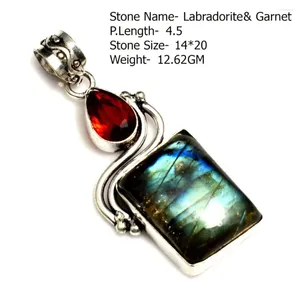 Pendant Necklaces Genuine Labradorite Carnelian Dentrite Opal Jasper Bloodstone Blue Topaz