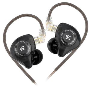 Kulaklıklar KZ EDX Pro X Dinamik Sürücü Kulaklık HiFi Bas Earbud Spor Müzik İptal EKLEMELER 2PIN KABLO KZ EDXPROX ZSN PRO X EDC EDA ZVX