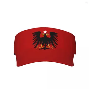Berets Albânia Bandeira Verão Air Sun Hat Visor Proteção UV Top Vazio Esportes Golf Running Sunscreen Cap
