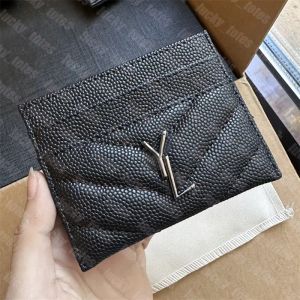 Luxury Caviar Card Holder Designer Mini Purse Mens Plånböcker Luxurys Kvinnor Guld Black Cardholder täcker läderplånbok med boxmyntfickhållare