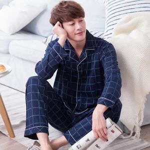 Männer Nachtwäsche Hülse Gestreiften Homewear Hosen Sommer 2024 Tragen Pyjama Casual Sets Für Pyjama Männlichen Lounge Lange Kleidung Kurze Männer baumwolle